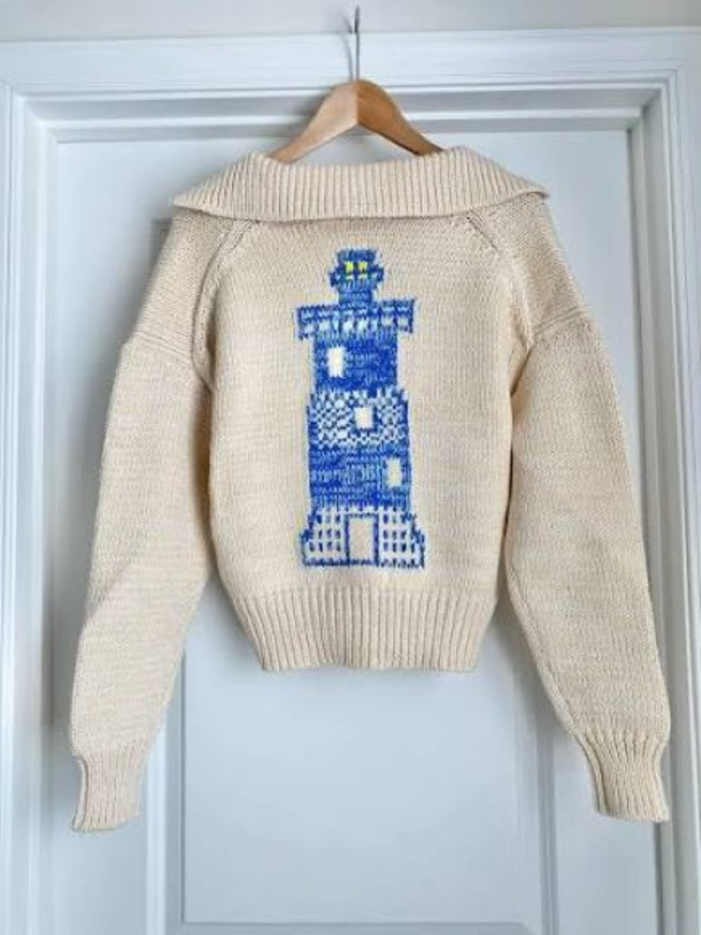NWT Anthropologie Maeve Collared V-Neck Lighthouse Cardigan Sweater Size XS